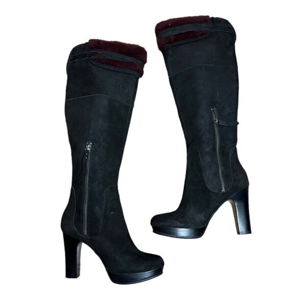 UGG Australia Ophira Black Suede Heels Women Size 7 - Picture 6 of 15